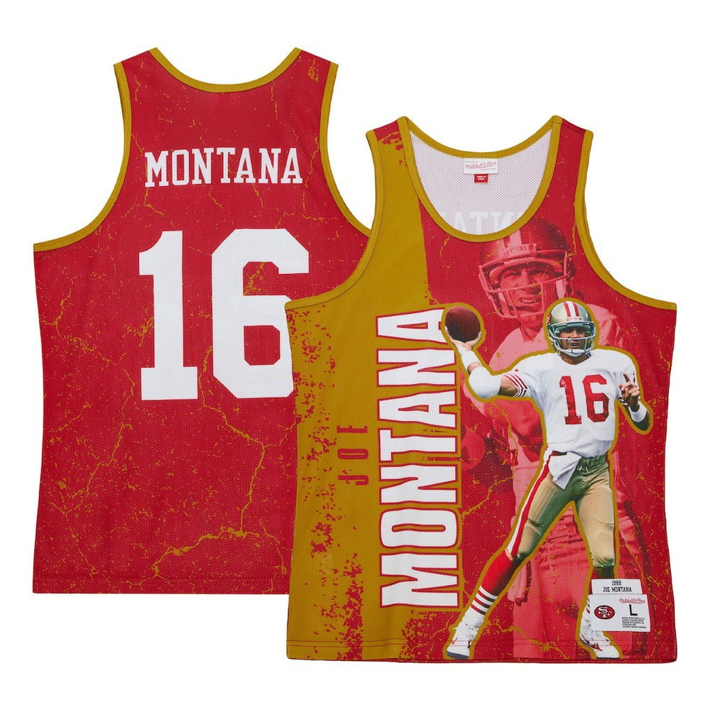 San Francisco 49ers Mitchell & Ness Joe Montana  1989 Player Burst Tank Top