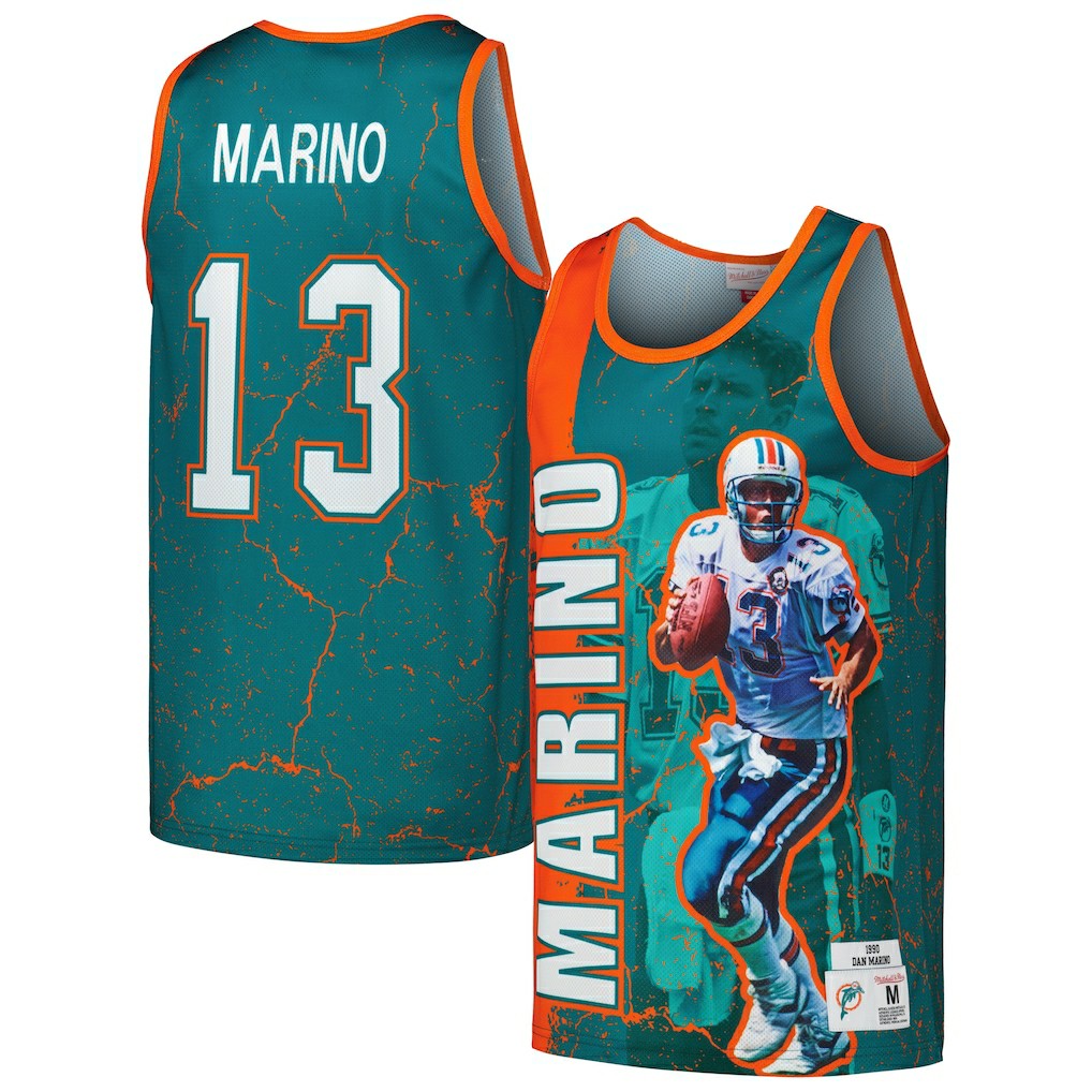 Miami Dolphins Mitchell & Ness Dan Marino  1990 Player Burst Tank Top
