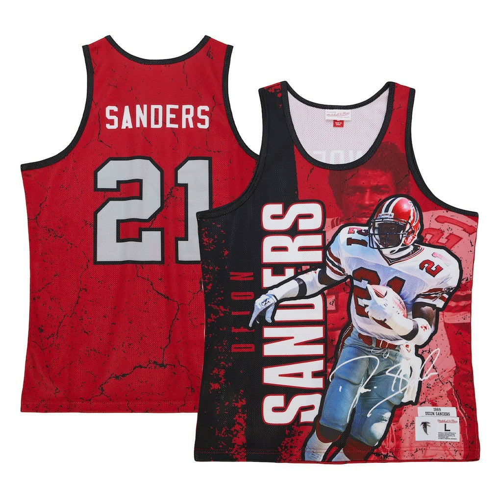 Atlanta Falcons Mitchell & Ness Deion Sanders  1989 Player Burst Tank Top