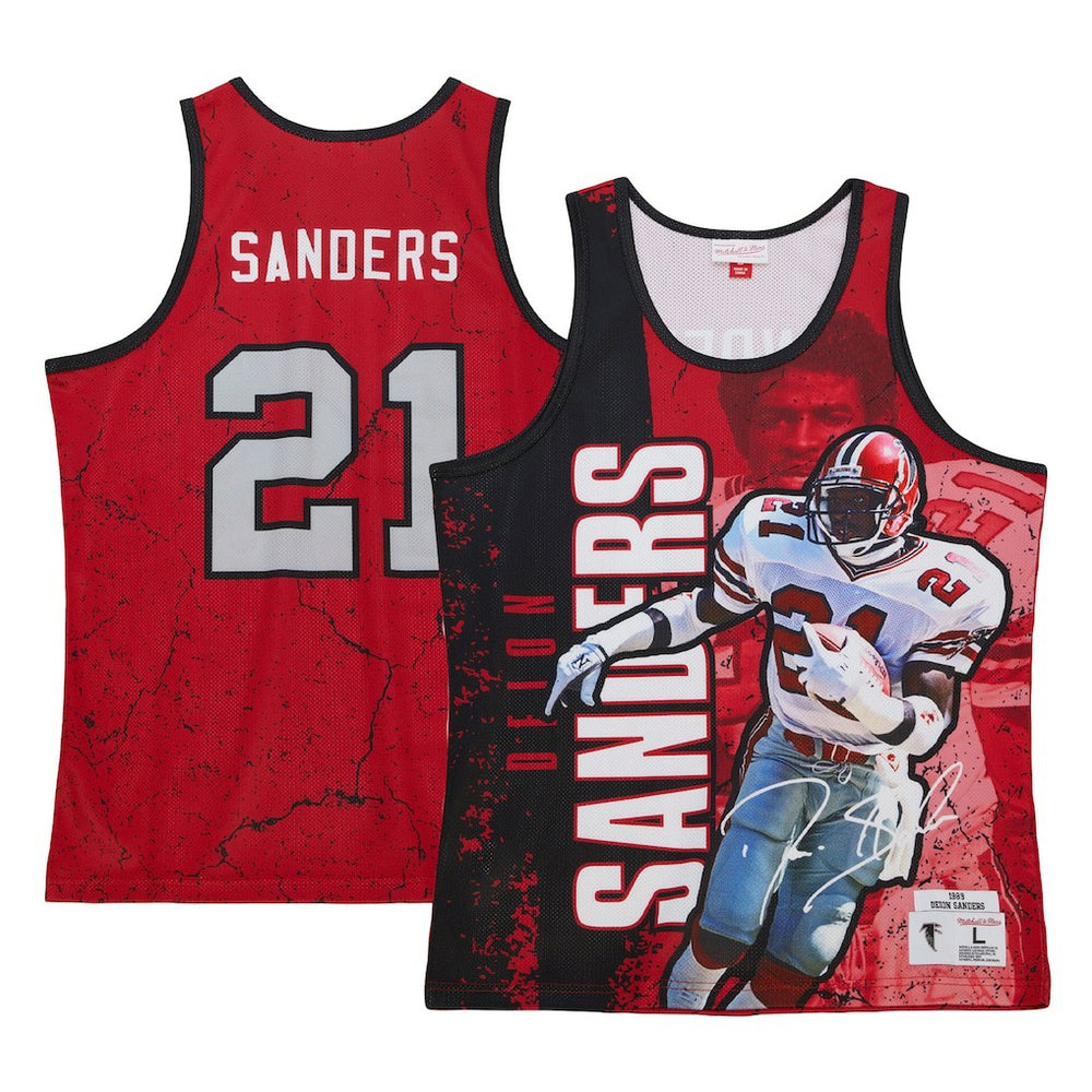 Atlanta Falcons Mitchell & Ness Deion Sanders  1989 Player Burst Tank Top