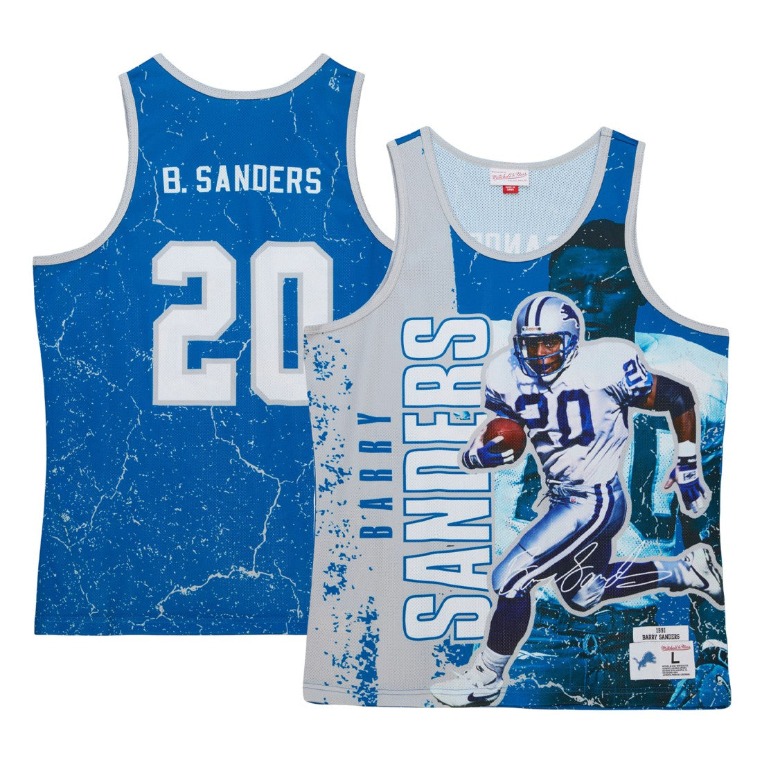 Detroit Lions Mitchell & Ness Barry Sanders  1991 Player Burst Tank Top