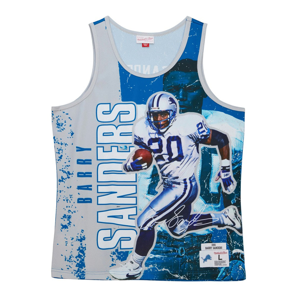 Detroit Lions Mitchell & Ness Barry Sanders  1991 Player Burst Tank Top