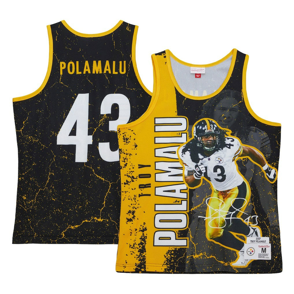 Pittsburgh Steelers Mitchell & Ness Troy Polamalu  2007 Player Burst Tank Top