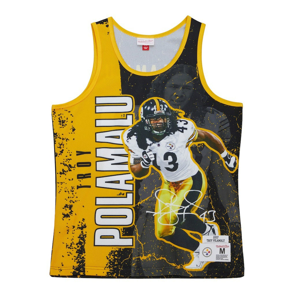 Pittsburgh Steelers Mitchell & Ness Troy Polamalu  2007 Player Burst Tank Top