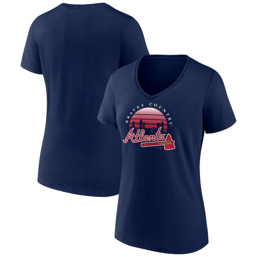 Atlanta Braves Women's One Champion V-Neck T-Shirt | MLB New