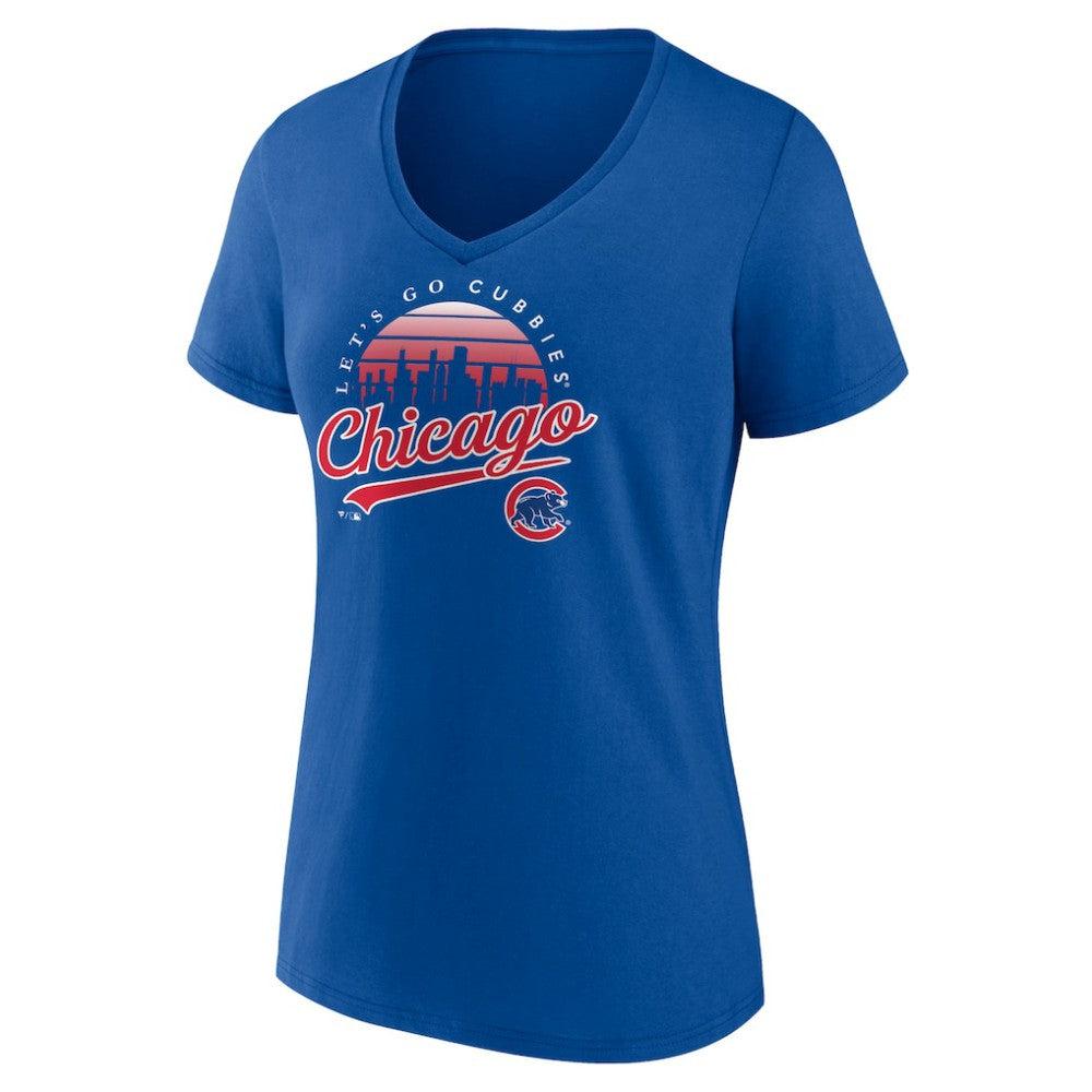 Chicago Cubs Women's One Champion V-Neck T-Shirt | MLB On Sale