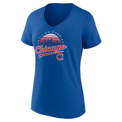 Chicago Cubs Women's One Champion V-Neck T-Shirt | MLB On Sale