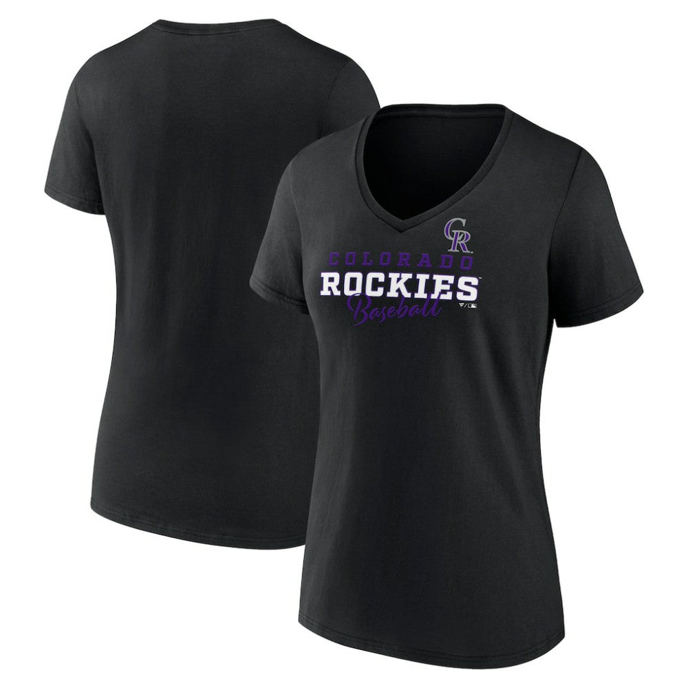 Colorado Rockies Women's Back In Business V-Neck T-Shirt | MLB For sale