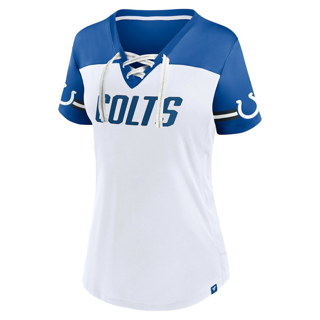 Indianapolis Colts Fanatics Jonathan Taylor  Women's Athena Name & Number V-Neck Top