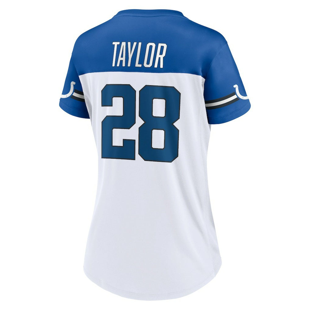 Indianapolis Colts Fanatics Jonathan Taylor  Women's Athena Name & Number V-Neck Top