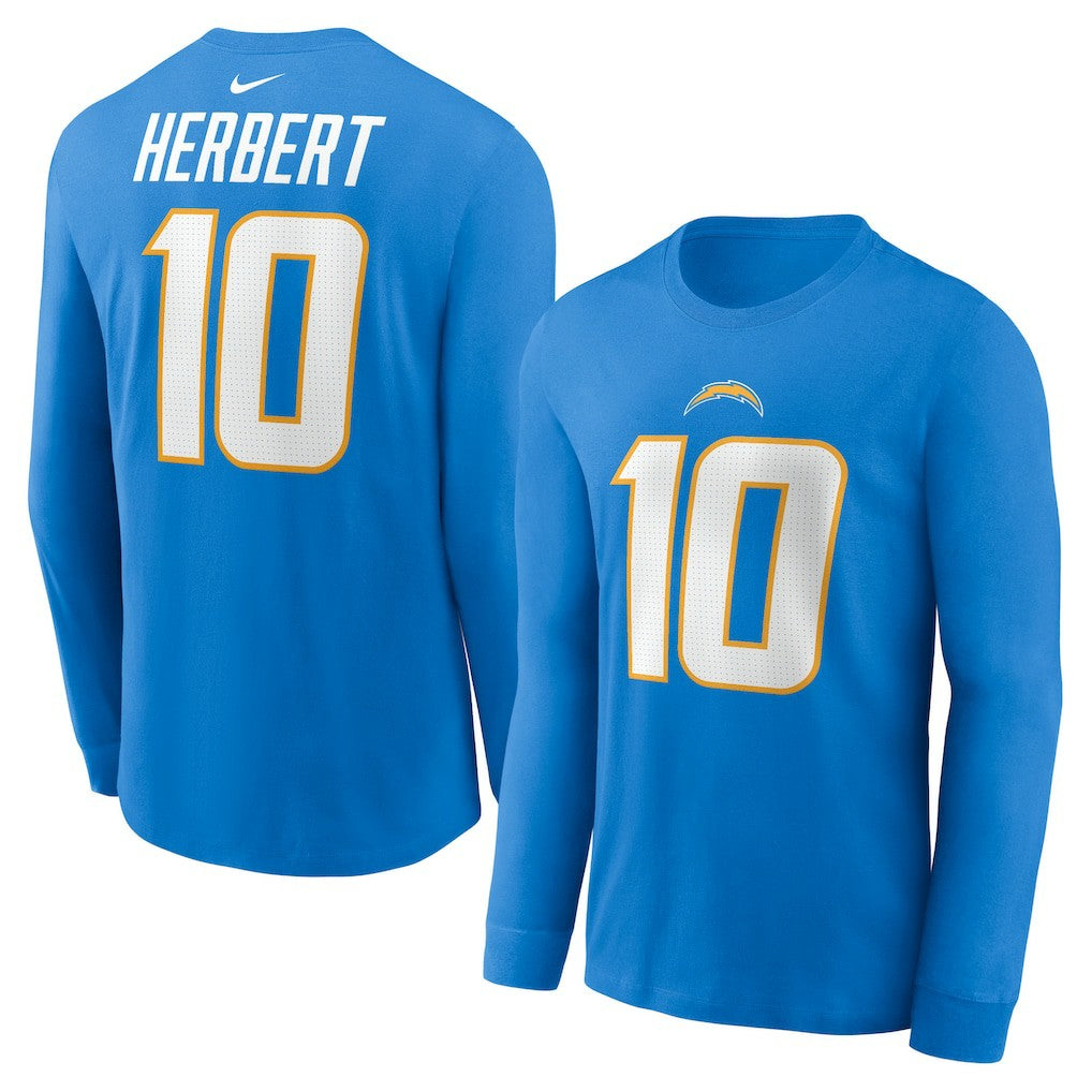 Los Angeles Chargers Nike Justin Herbert  Player Name & Number Long Sleeve T-Shirt