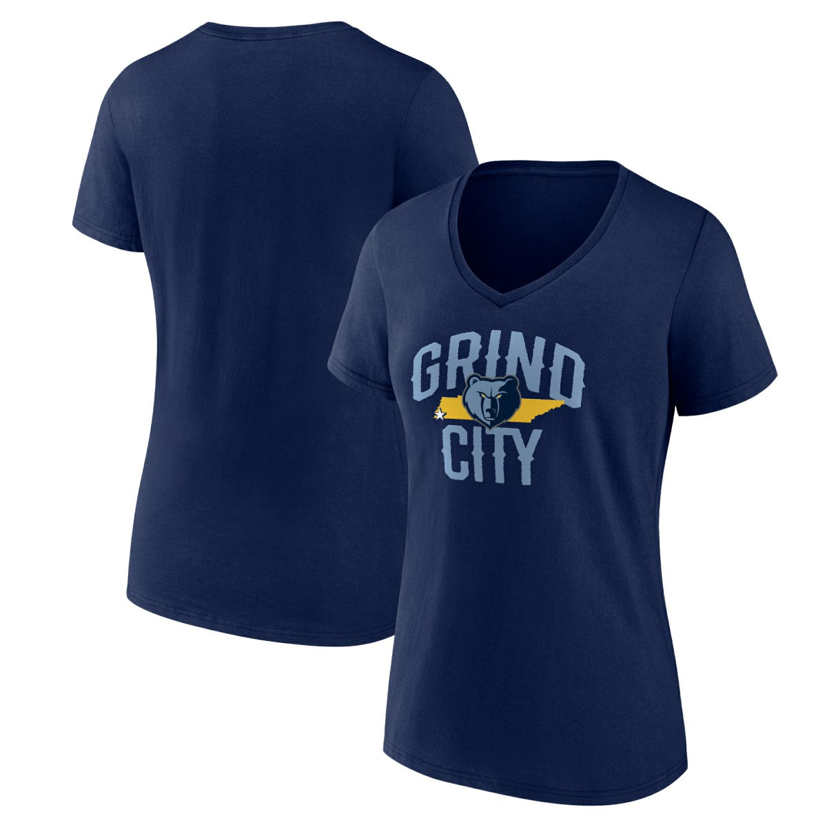Women's Navy Memphis Grizzlies Core Hometown V-Neck T-Shirt discount On Sale