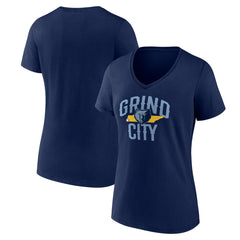 Women's Navy Memphis Grizzlies Core Hometown V-Neck T-Shirt discount On Sale