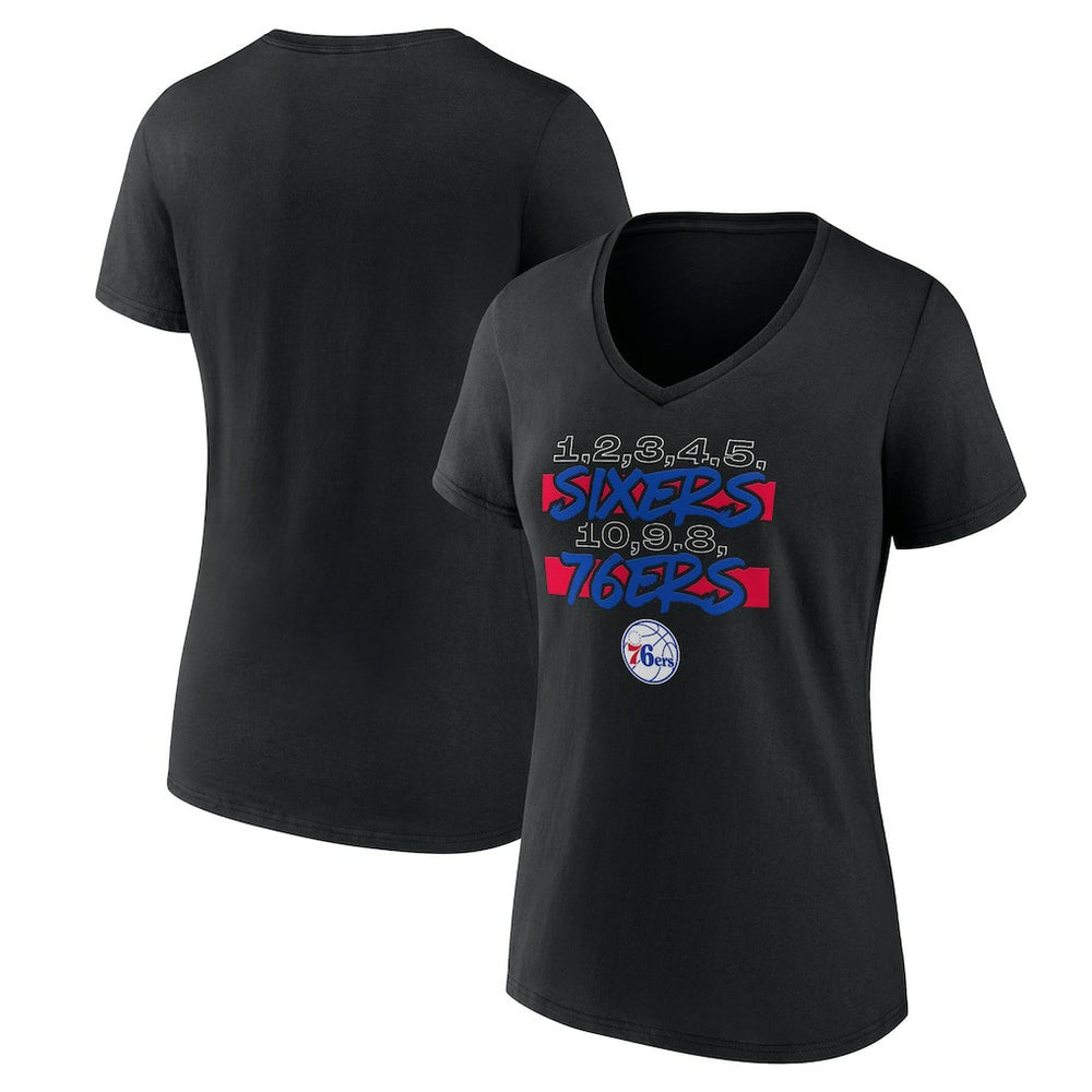 Women's Black Philadelphia 76ers Core Hometown V-Neck T-Shirt online On Sale