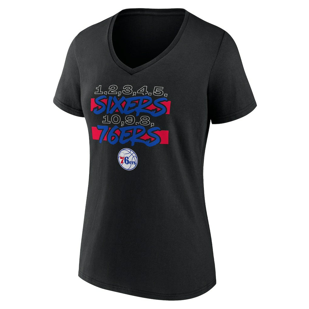 Women's Black Philadelphia 76ers Core Hometown V-Neck T-Shirt online On Sale