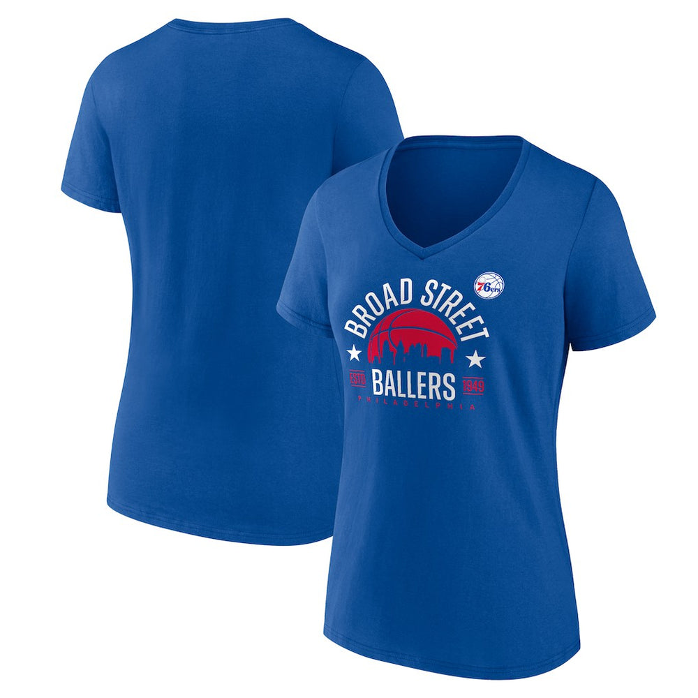 Philadelphia 76ers Women's Core Hometown Launch V-Neck T-Shirt For Sale