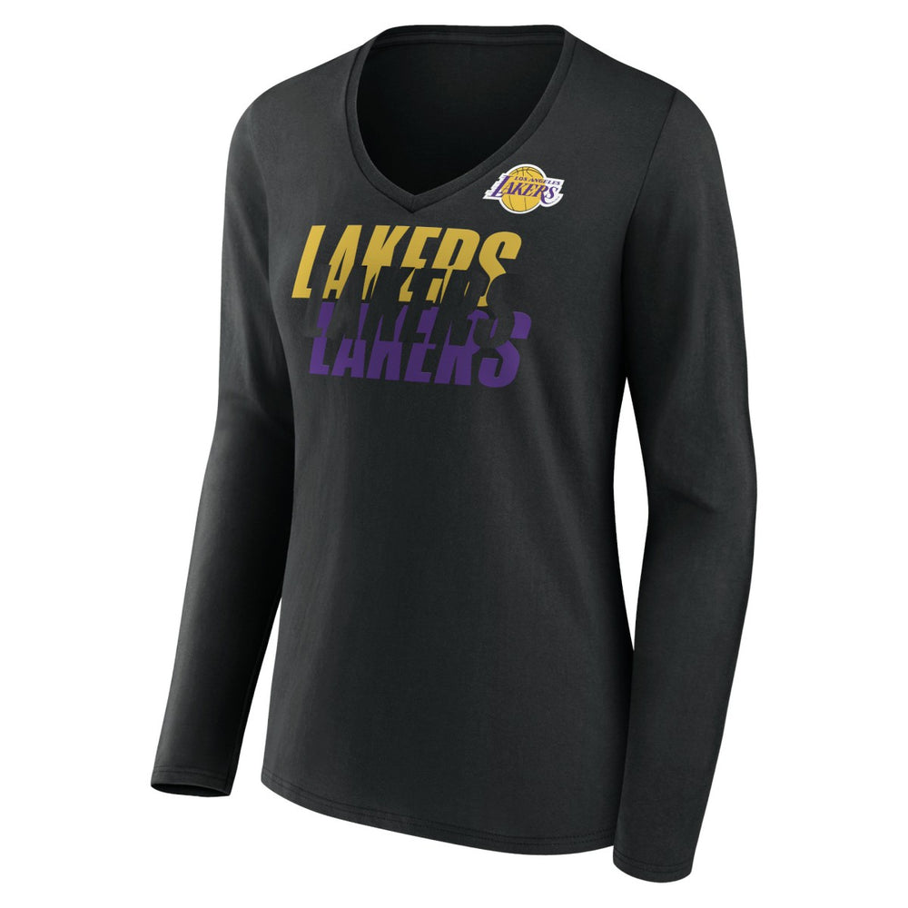 Los Angeles Lakers Women's Tumble V-Neck Long Sleeve T-Shirt For Sale