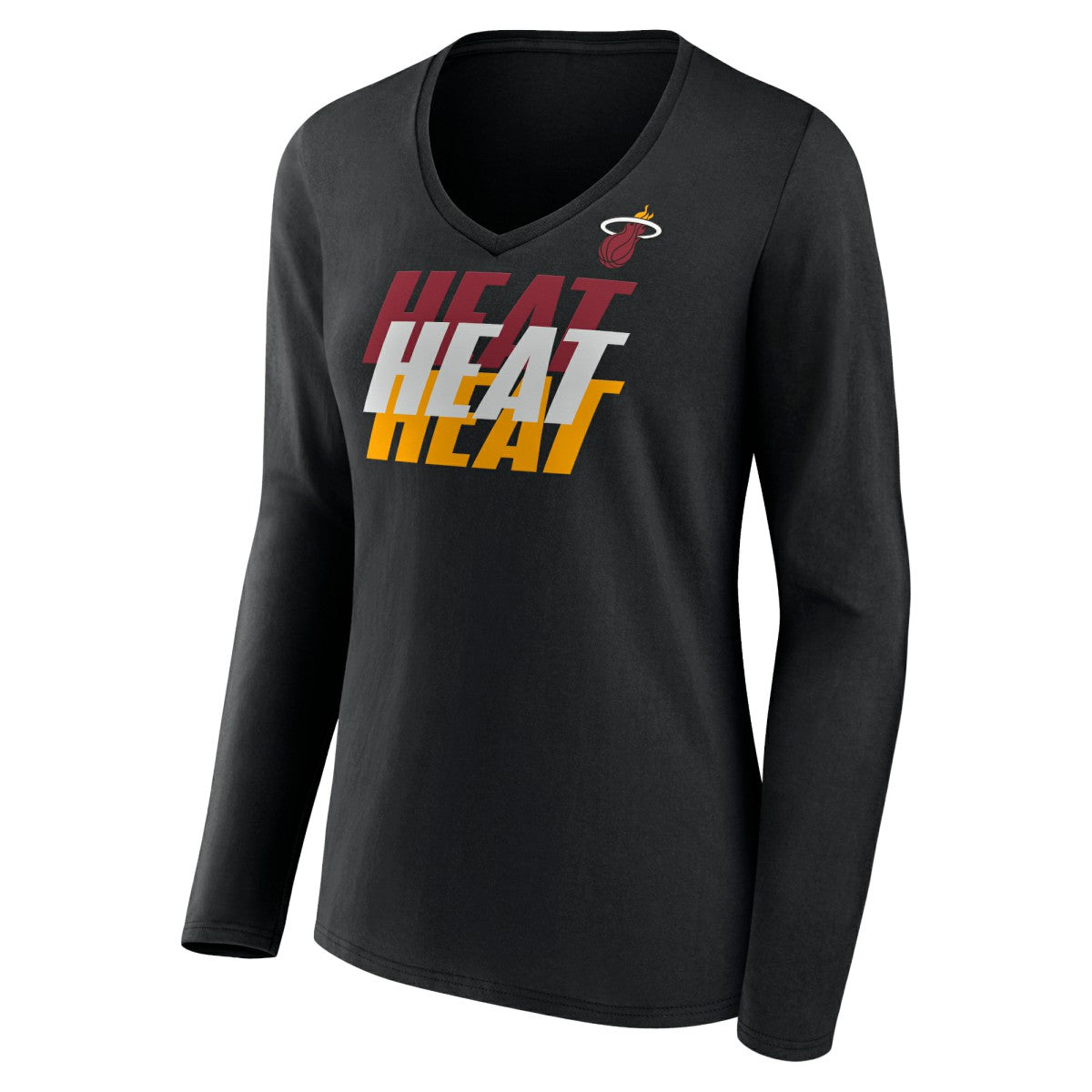 Miami Heat Women's Tumble V-Neck Long Sleeve T-Shirt For Sale