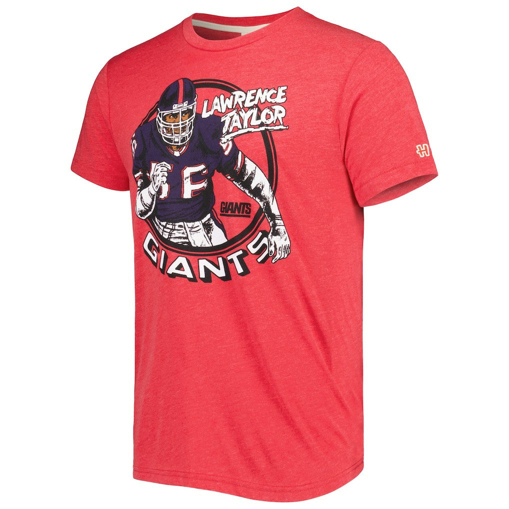 New York Giants  Lawrence Taylor  Homage Unisex Caricature Retired Player Tri-Blend T-Shirt
