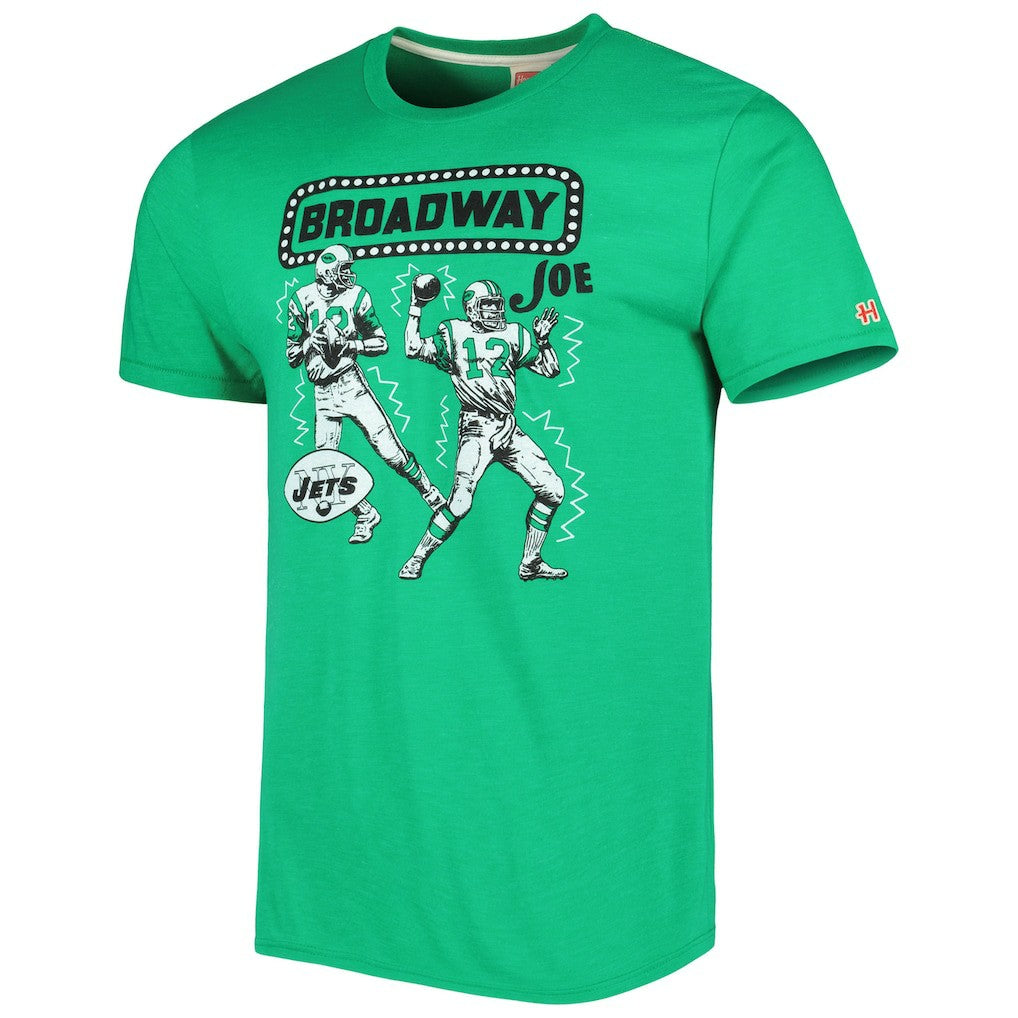 New York Jets  Joe Namath  Homage Unisex Unisex Caricature Retired Player Tri-Blend T-Shirt