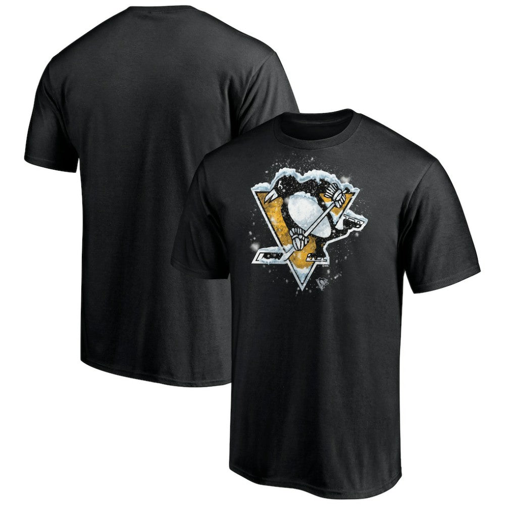 Pittsburgh Penguins Snow Logo T-Shirt On Sale