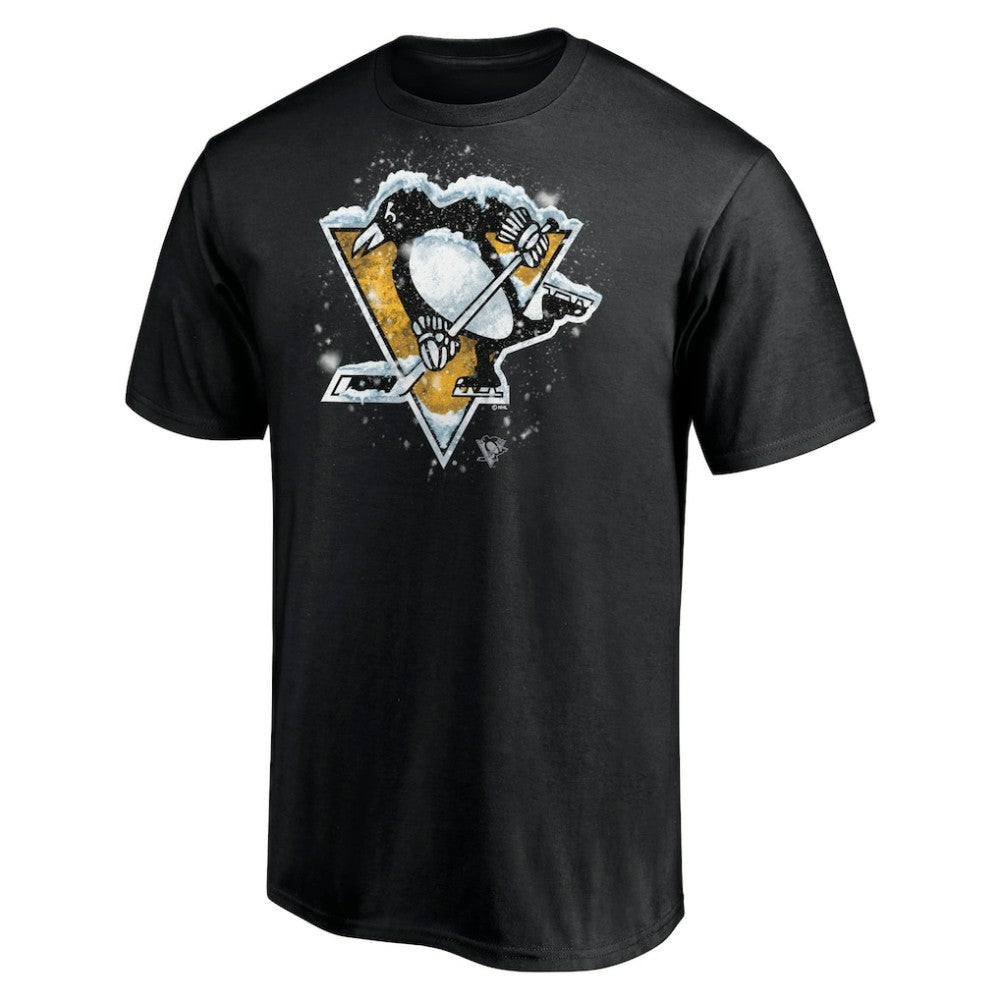 Pittsburgh Penguins Snow Logo T-Shirt On Sale