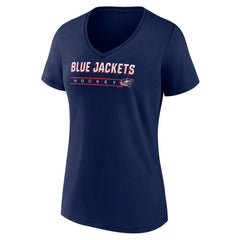 Columbus Blue Jackets Women's Primary Play V-Neck T-Shirt For Sale