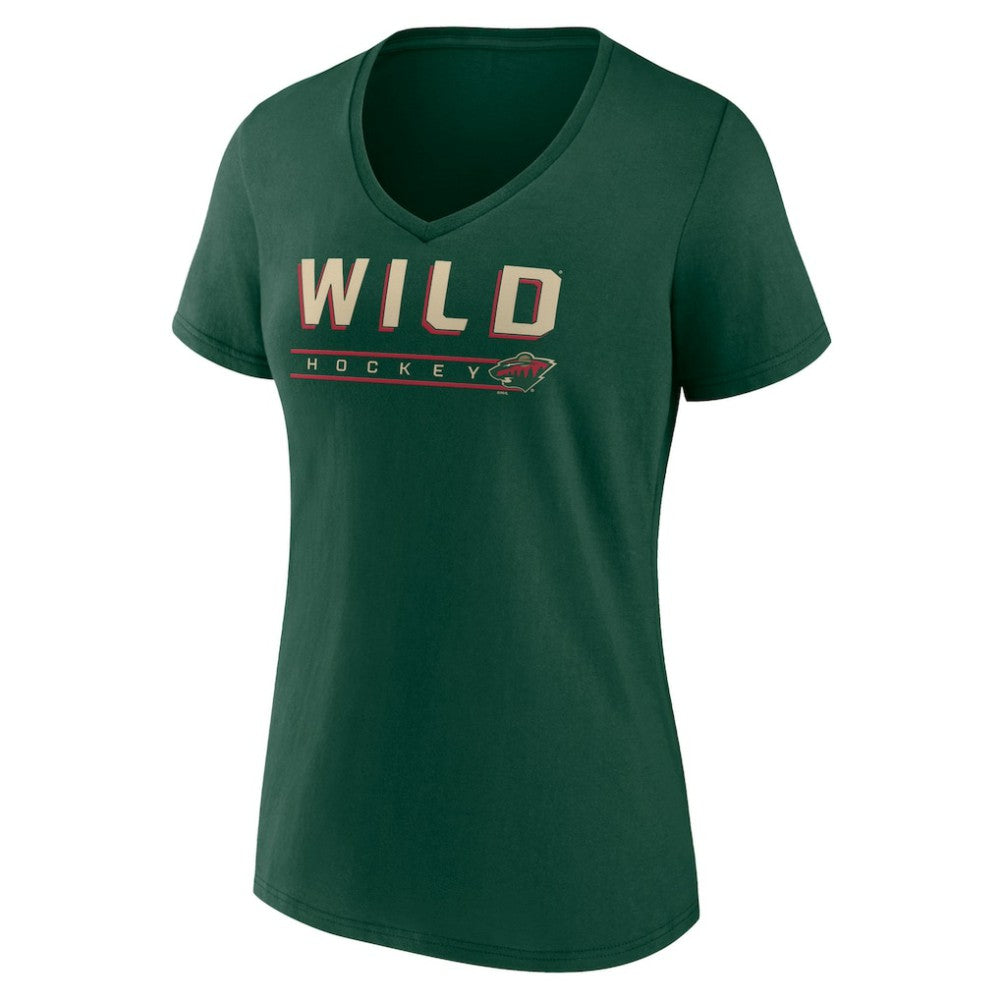 Minnesota Wild Women's Primary Play V-Neck T-Shirt Sale