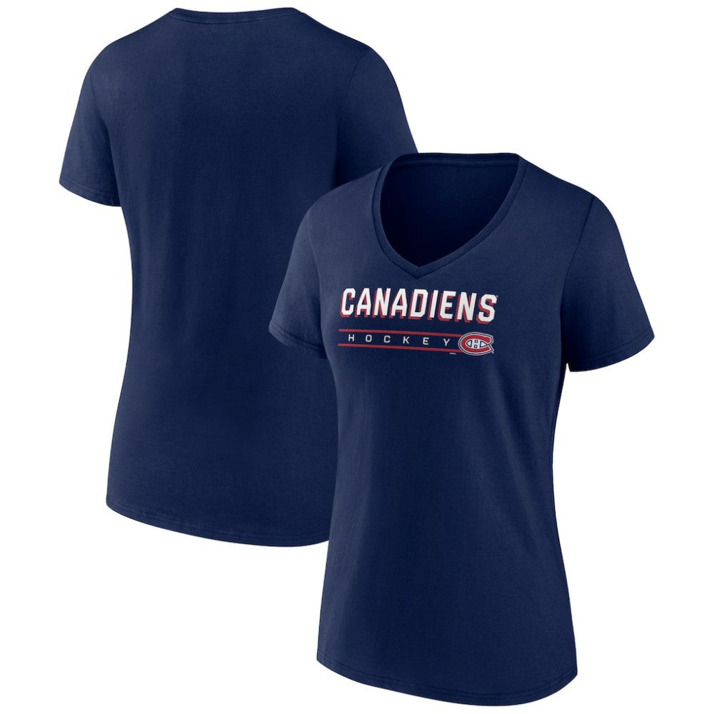 Montreal Canadiens Women's Primary Play V-Neck T-Shirt Outlet