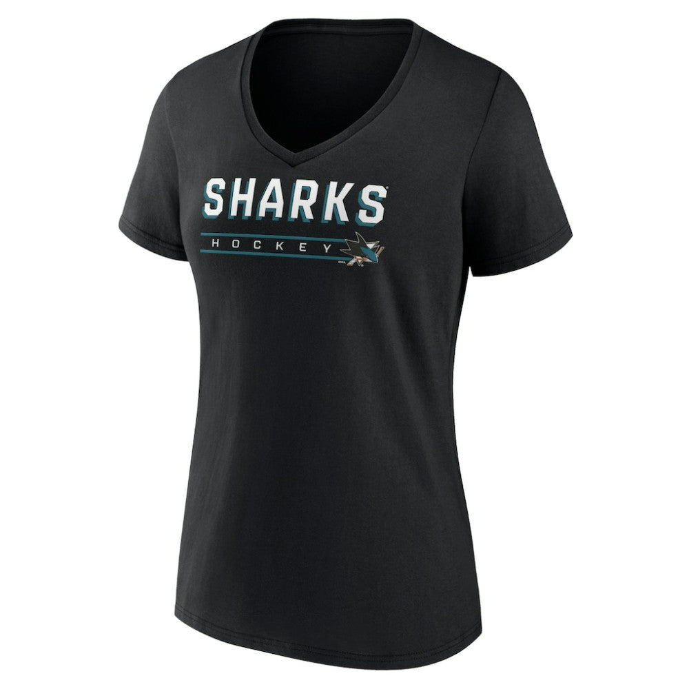 San Jose Sharks Women's Primary Play V-Neck T-Shirt For Sale