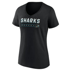 San Jose Sharks Women's Primary Play V-Neck T-Shirt For Sale