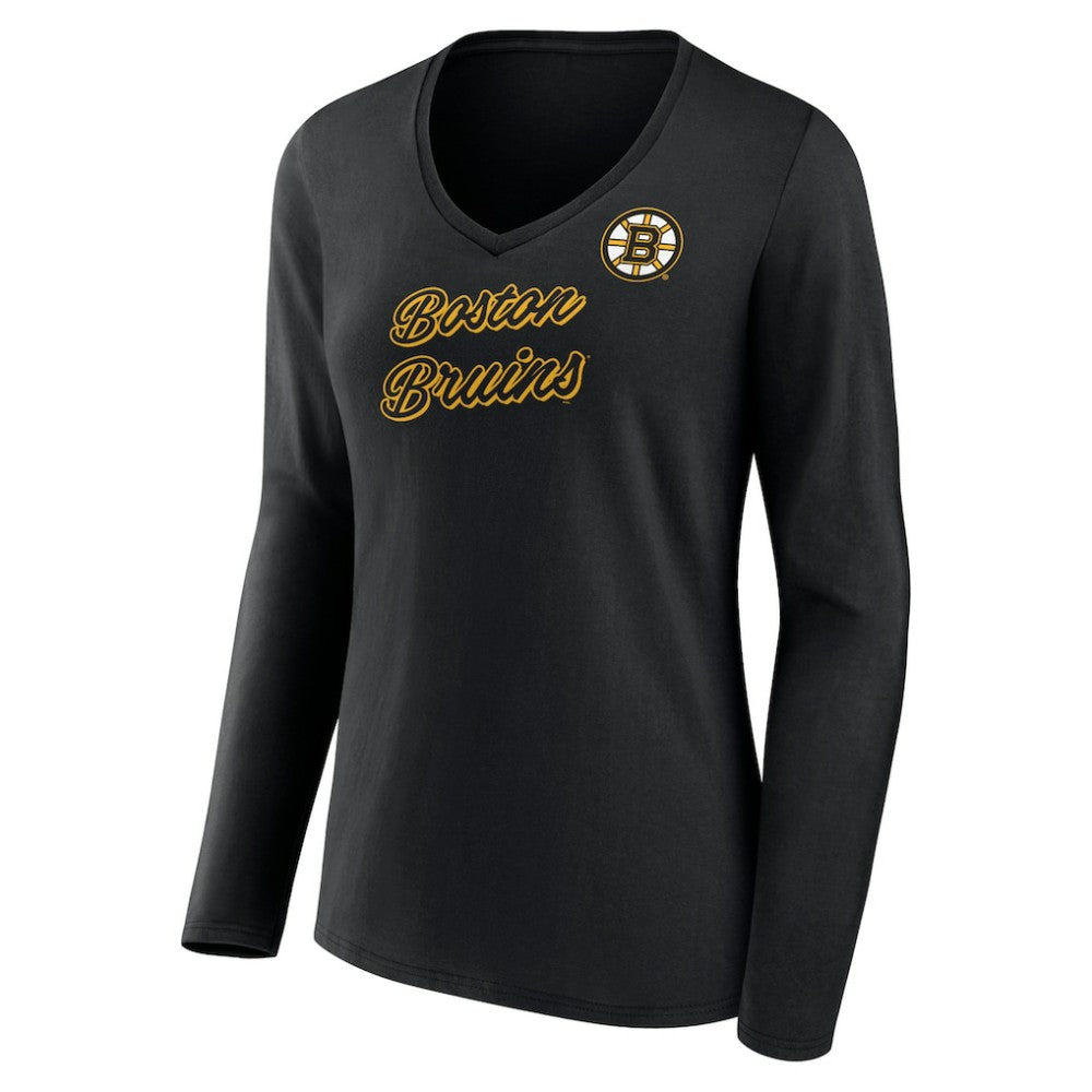 Boston Bruins Women's Forge Long Sleeve V-Neck T-Shirt Discount