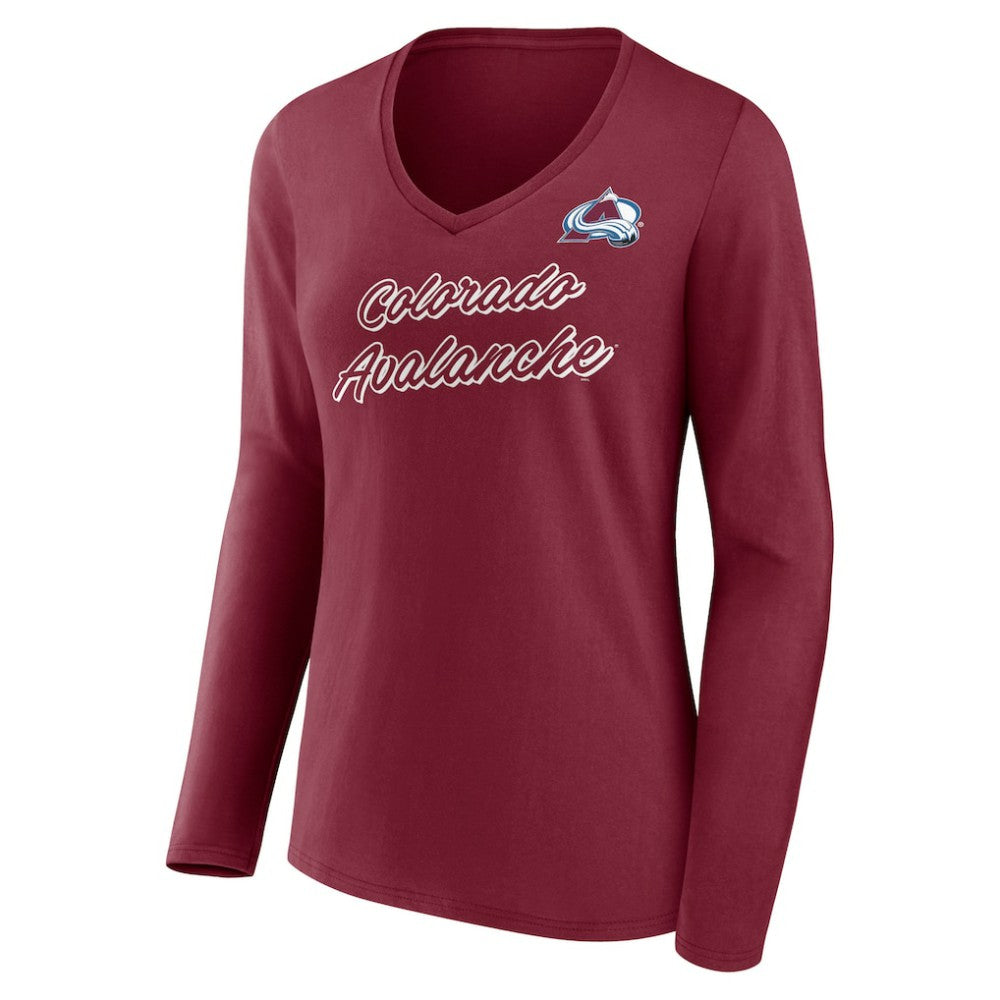Colorado Avalanche Women's Forge Long Sleeve V-Neck T-Shirt Sale