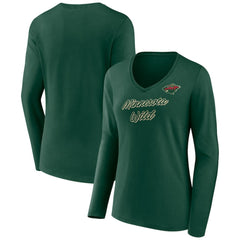 Minnesota Wild Women's Forge Long Sleeve V-Neck T-Shirt Outlet