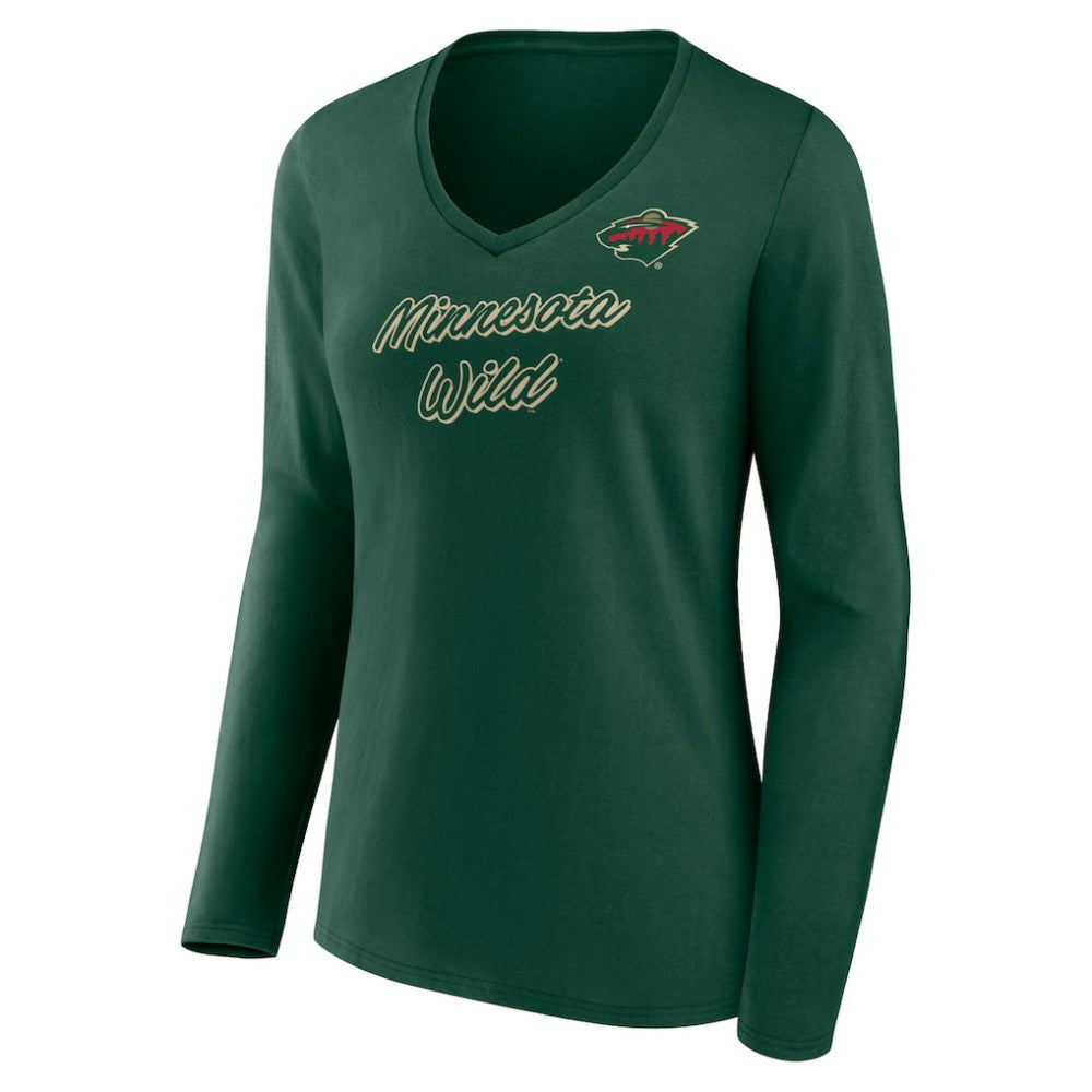Minnesota Wild Women's Forge Long Sleeve V-Neck T-Shirt Outlet