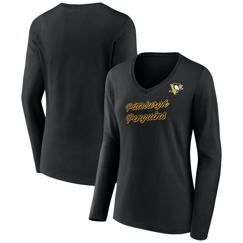 Pittsburgh Penguins Women's Forge Long Sleeve V-Neck T-Shirt Discount