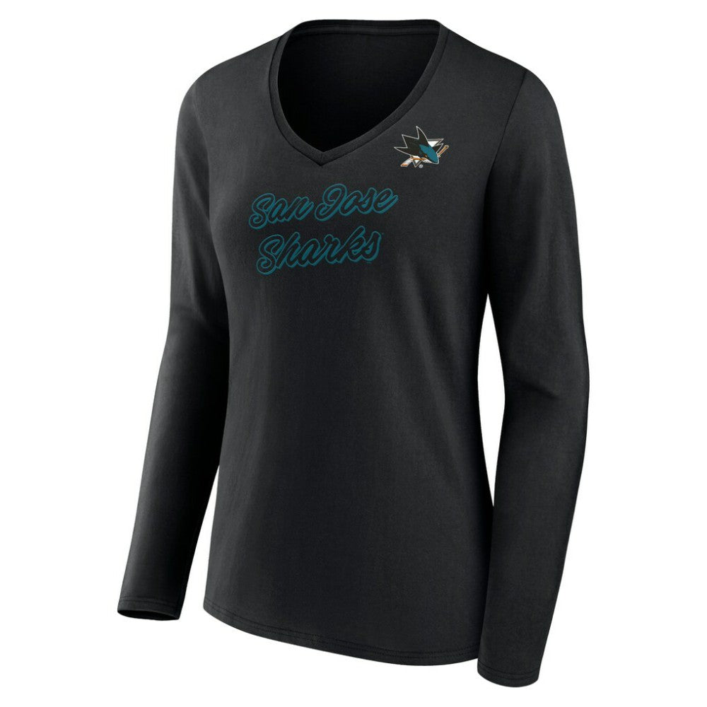 San Jose Sharks Women's Forge Long Sleeve V-Neck T-Shirt Sale