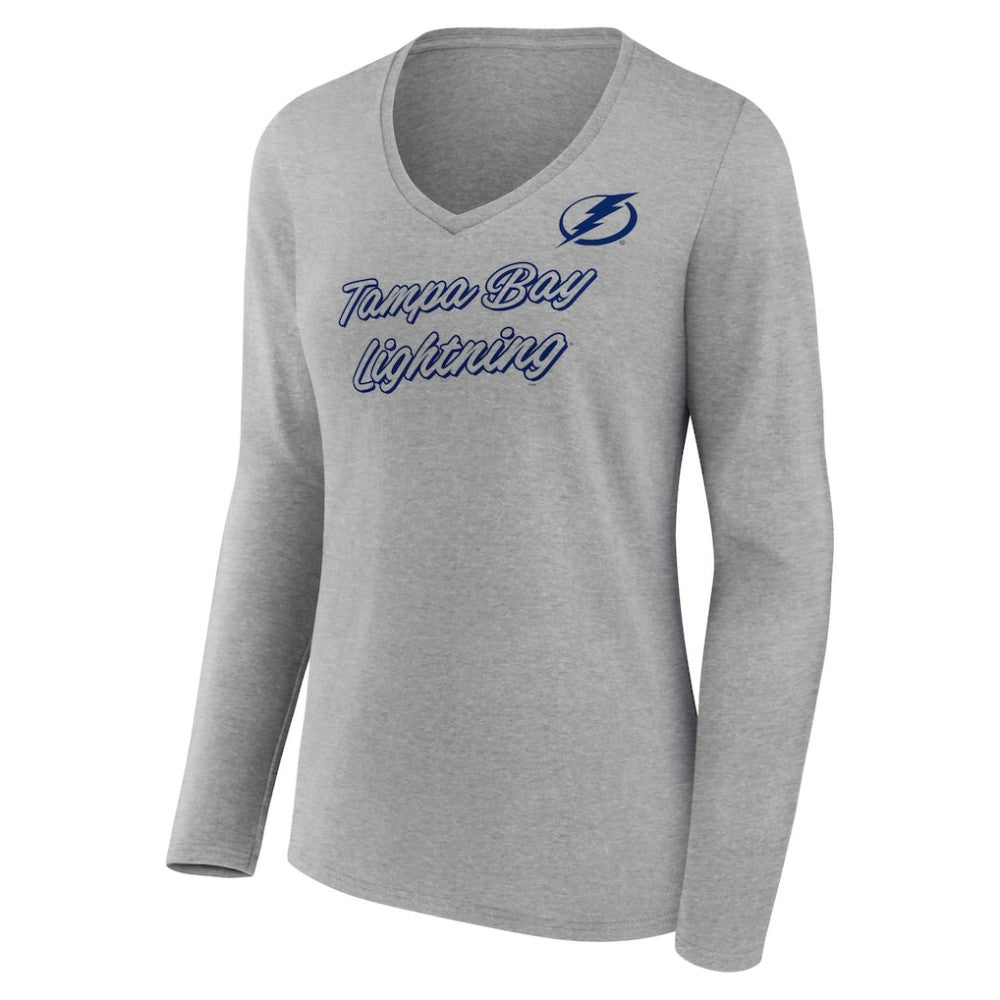 Tampa Bay Lightning Women's Forge Long Sleeve V-Neck T-Shirt On Sale