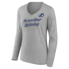 Tampa Bay Lightning Women's Forge Long Sleeve V-Neck T-Shirt On Sale