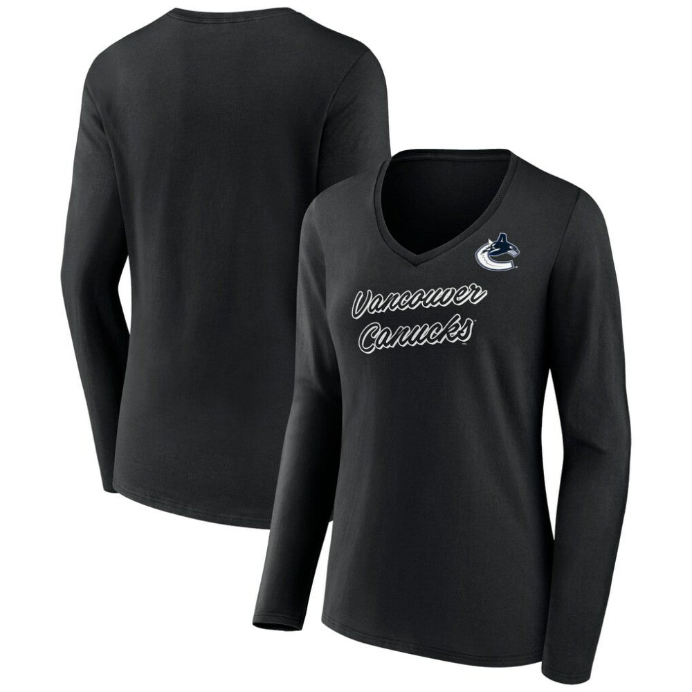 Vancouver Canucks Women's Forge Long Sleeve V-Neck T-Shirt For Sale