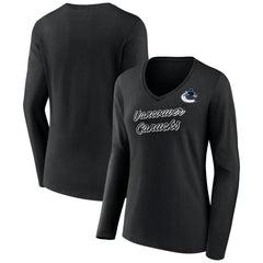 Vancouver Canucks Women's Forge Long Sleeve V-Neck T-Shirt For Sale