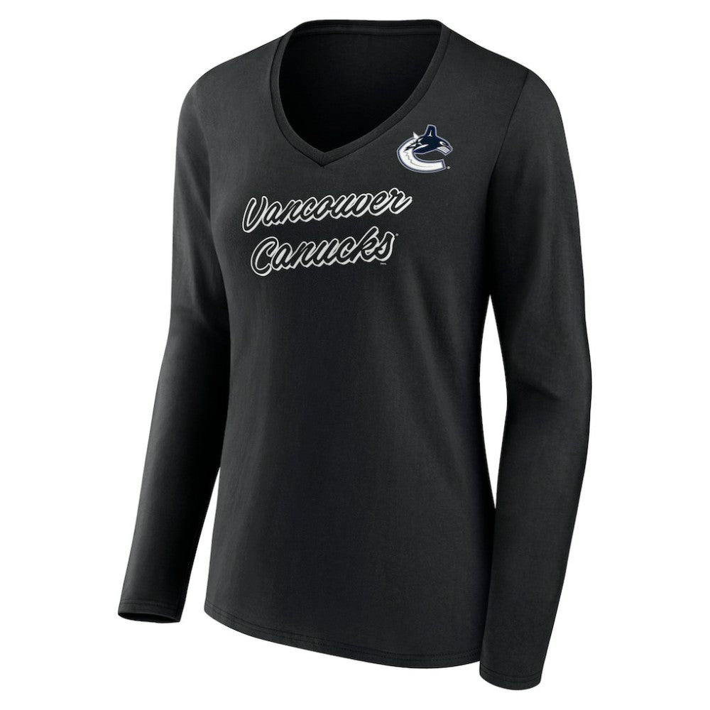 Vancouver Canucks Women's Forge Long Sleeve V-Neck T-Shirt For Sale