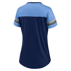 Tennessee Titans Fanatics Women's Blitz & Glam Lace-Up V-Neck Jersey T-Shirt