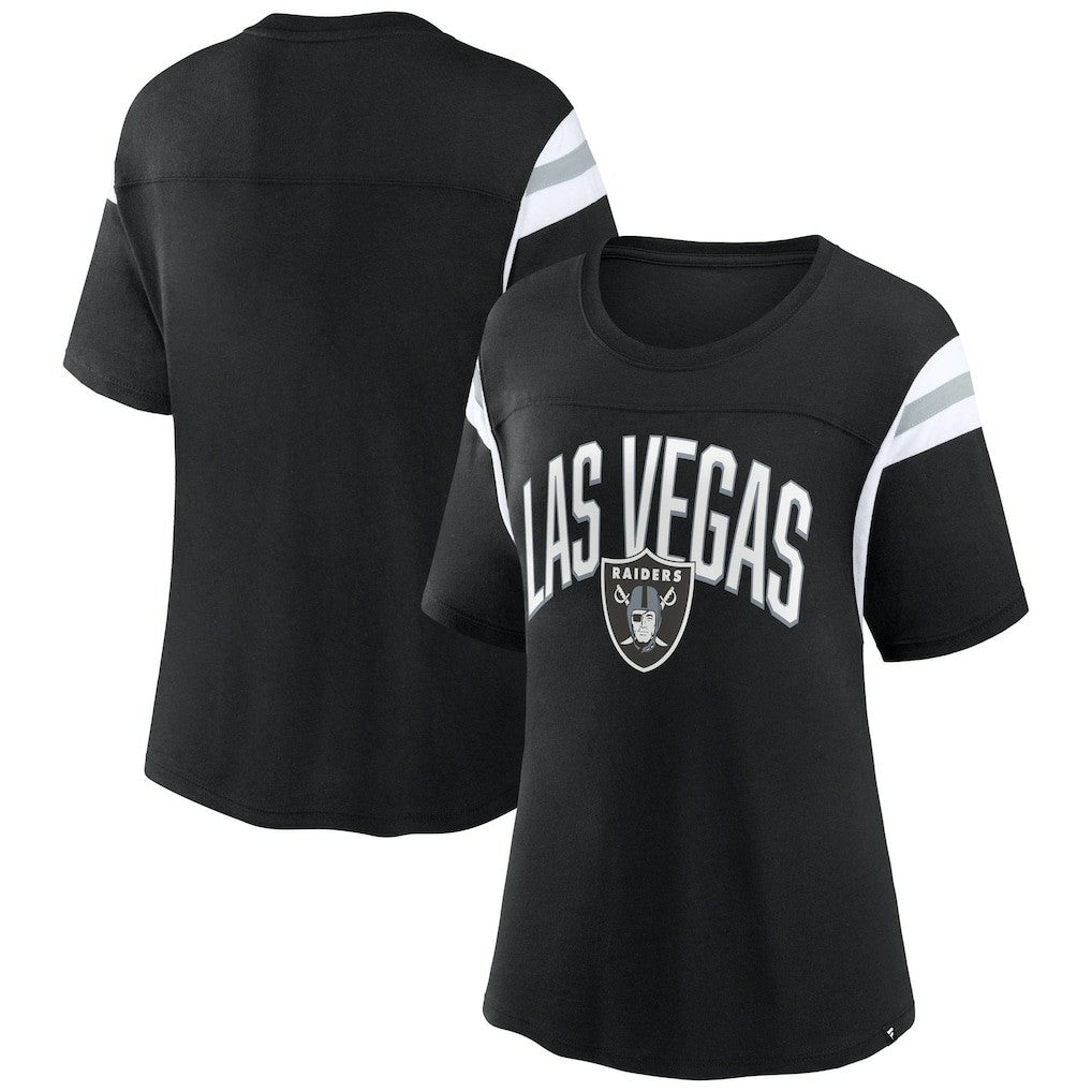 Las Vegas Raiders Fanatics Women's Earned Stripes T-Shirt