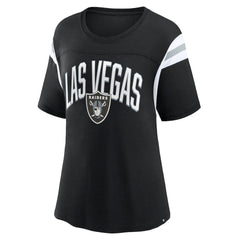 Las Vegas Raiders Fanatics Women's Earned Stripes T-Shirt