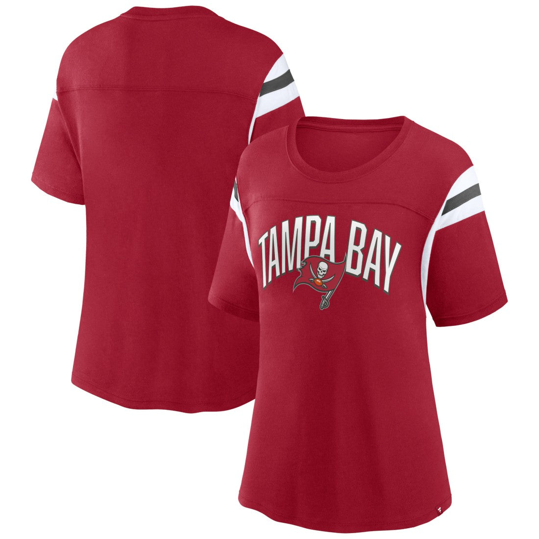 Tampa Bay Buccaneers Fanatics Women's Earned Stripes T-Shirt