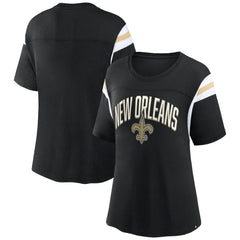 New Orleans Saints Fanatics Women's Earned Stripes T-Shirt
