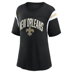 New Orleans Saints Fanatics Women's Earned Stripes T-Shirt