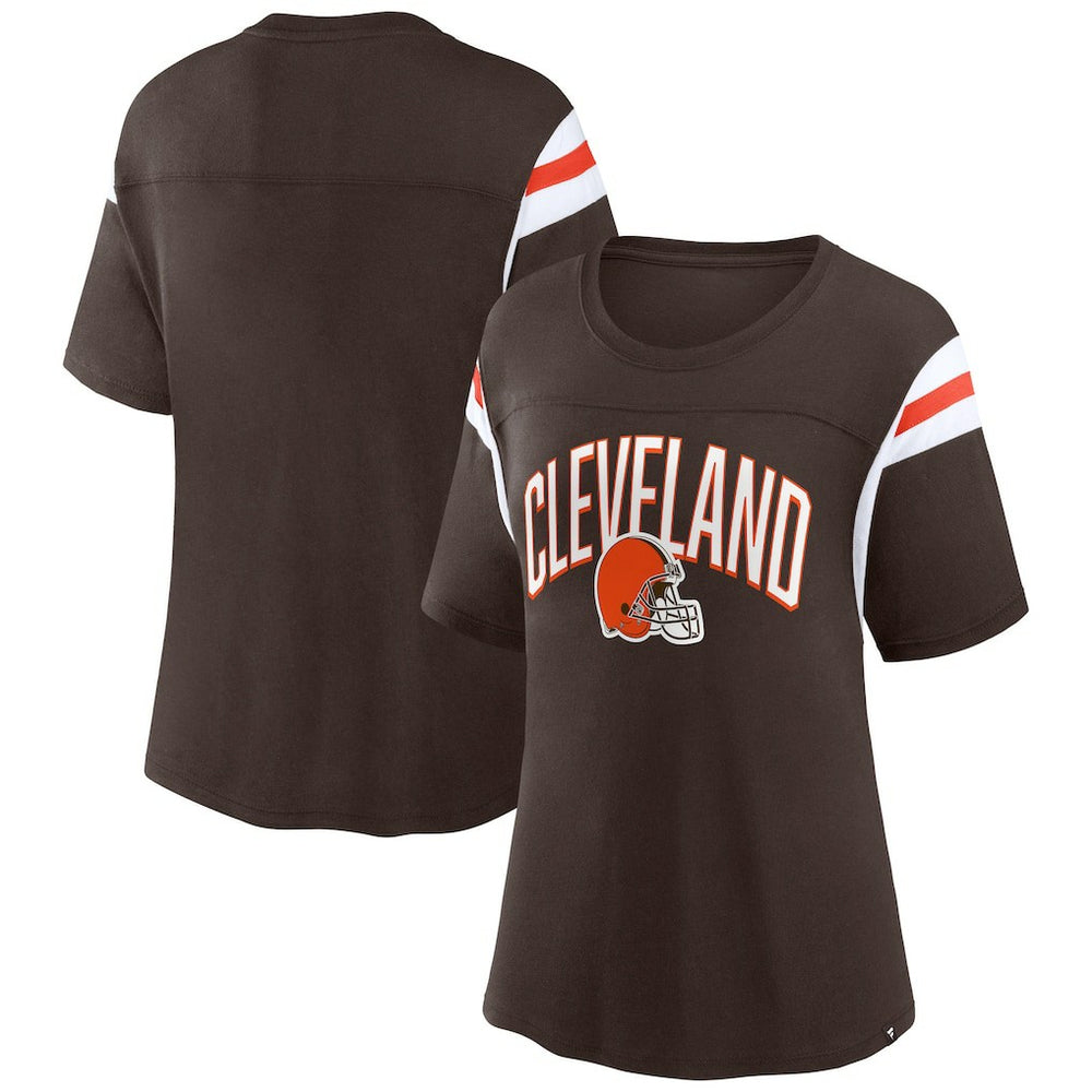 Cleveland Browns Fanatics Women's Earned Stripes T-Shirt
