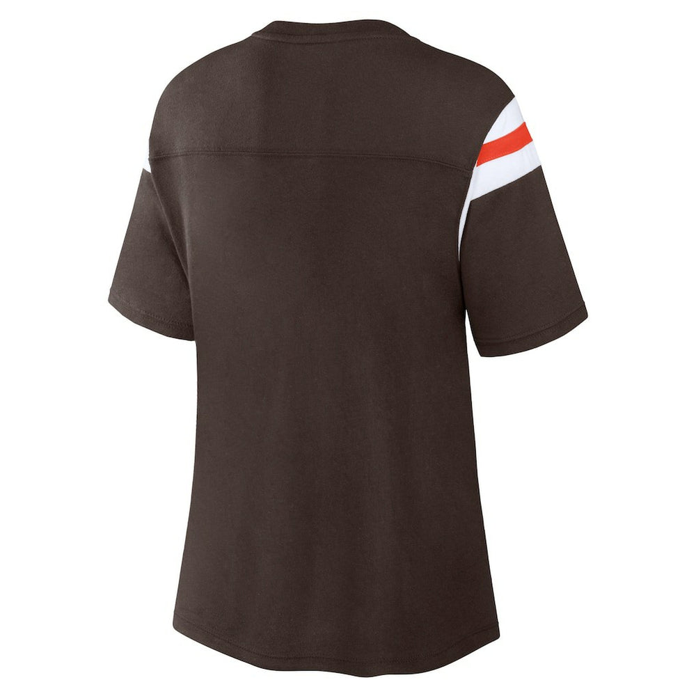 Cleveland Browns Fanatics Women's Earned Stripes T-Shirt